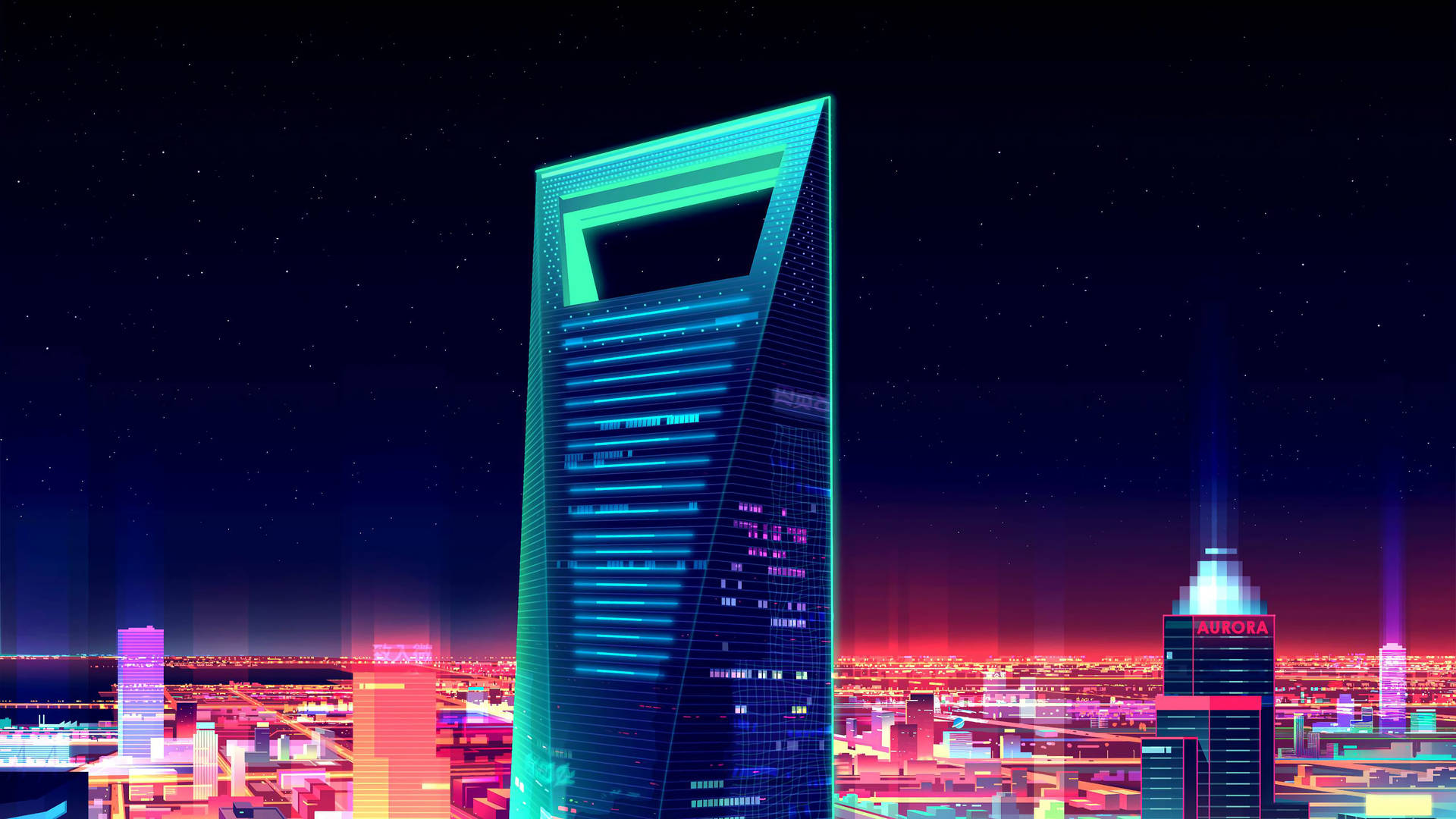 Torrede Shanghai Minimalista En 4k Fondo de pantalla