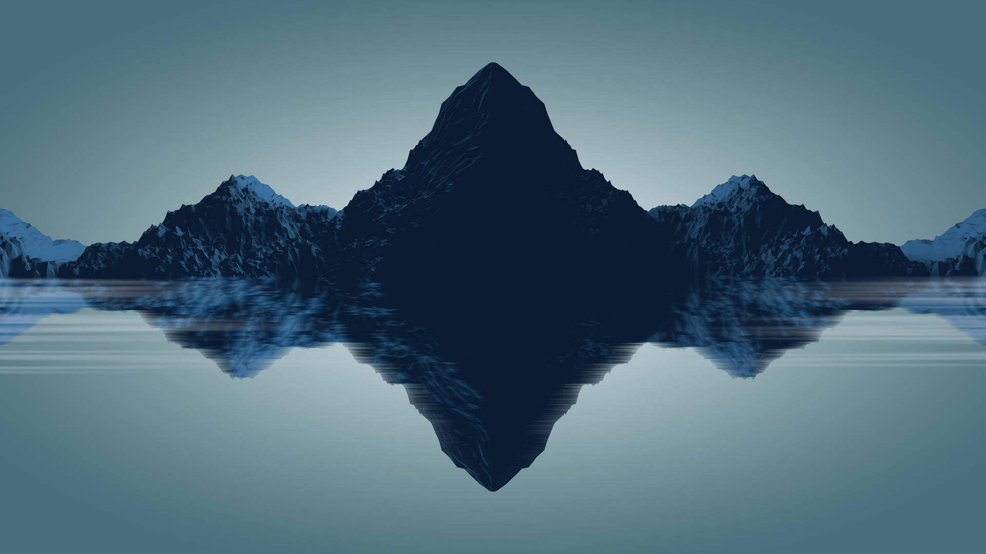 4k Minimalistiske Symmetriske Bjerge Wallpaper