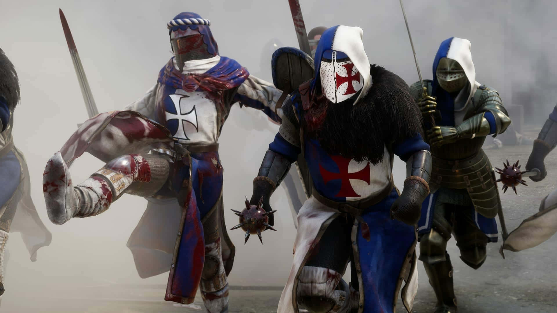 4k Mordhau Background Knights Charging Against Enemies