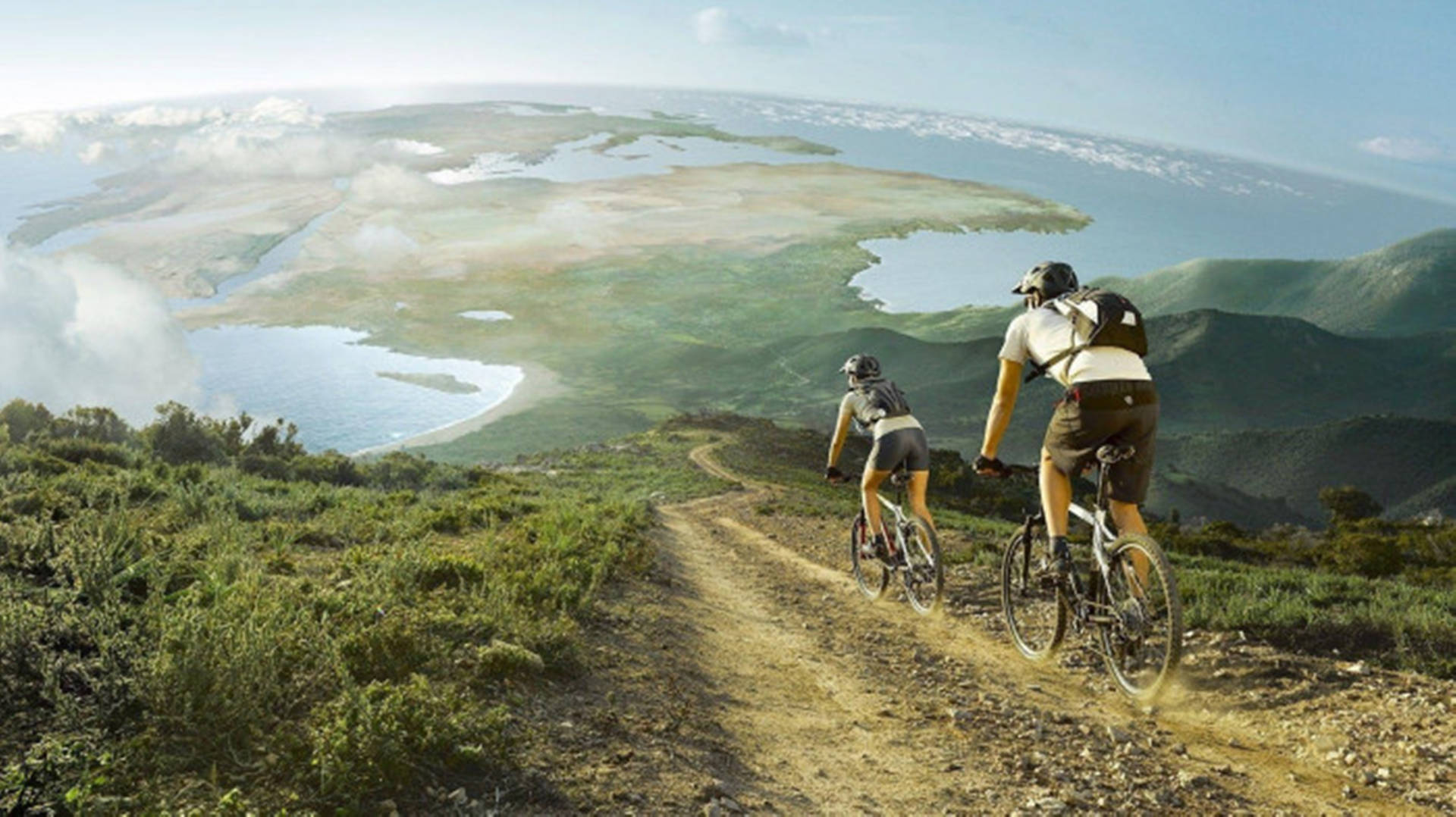 4k Mountain Bike Riders In Crete Greece Wallpaper