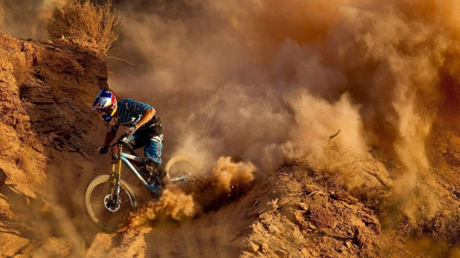 Download 4k Mountainbike På Red Bull Rampage Wallpaper | Wallpapers.com