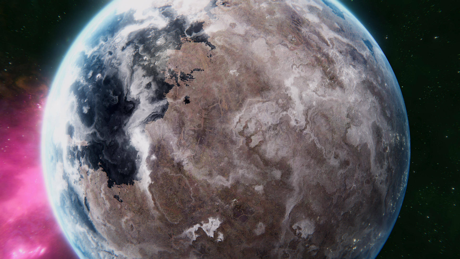 4k Moving Planet Up-close Background