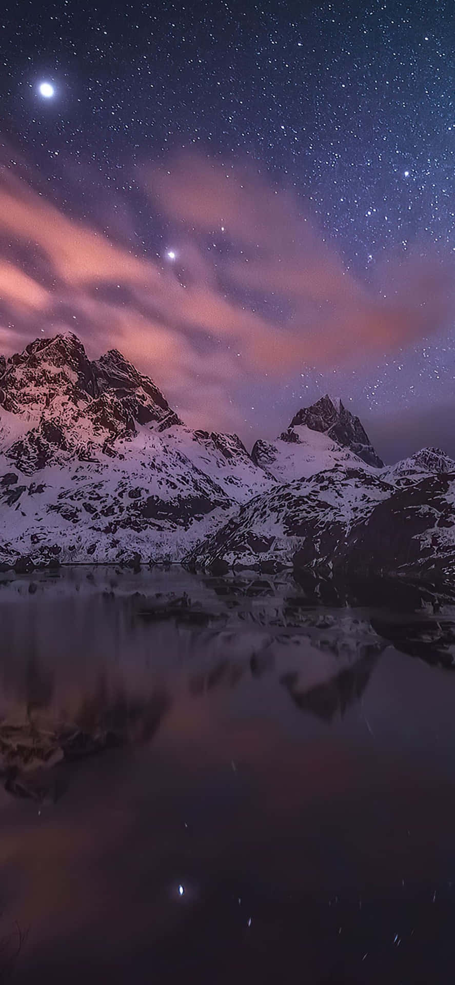 Mountains And Stars Nature 4K iPhone Wallpaper
