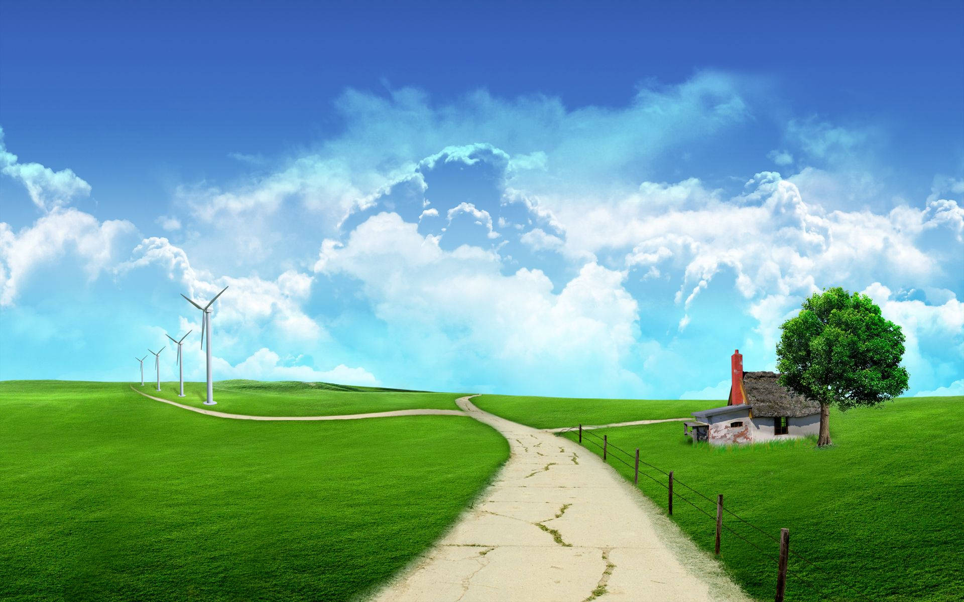4k Nature Windmills Wallpaper