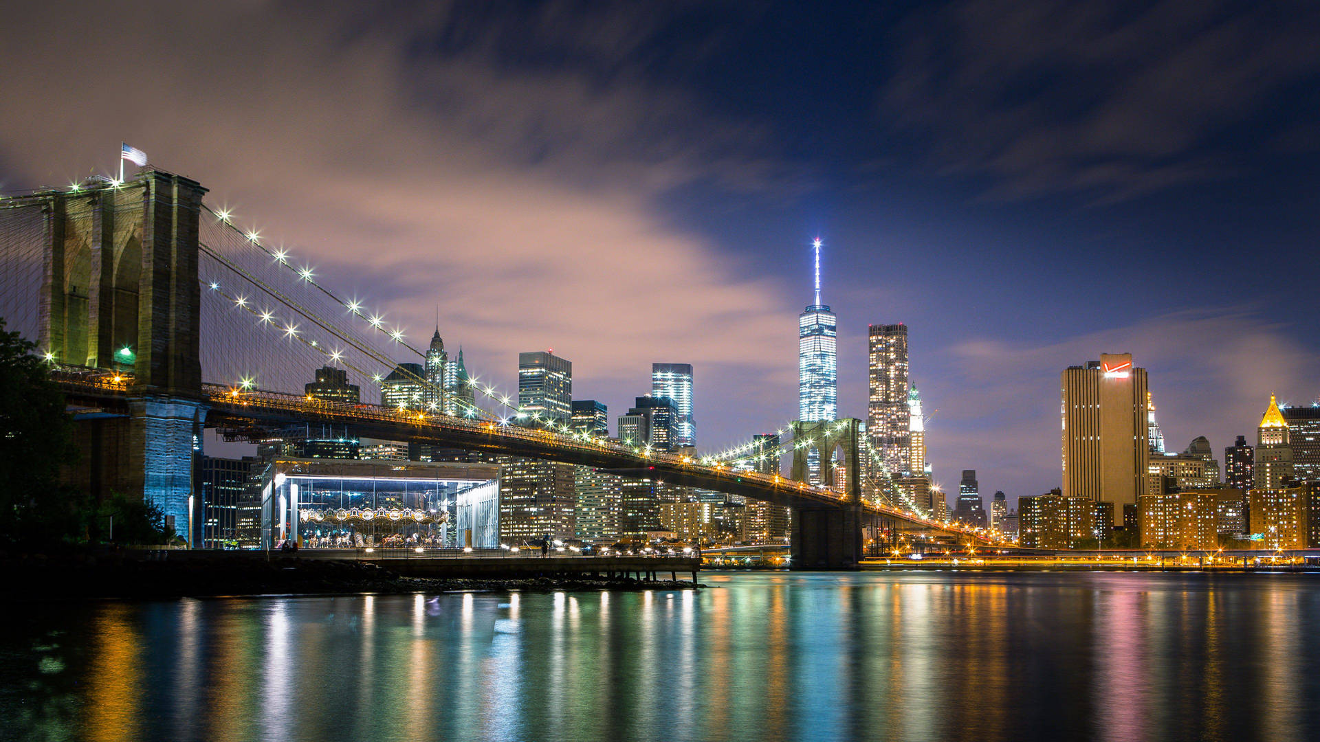 Utforskaden Fantastiska Utsikten Över New Yorks Skyline I 4k. Wallpaper