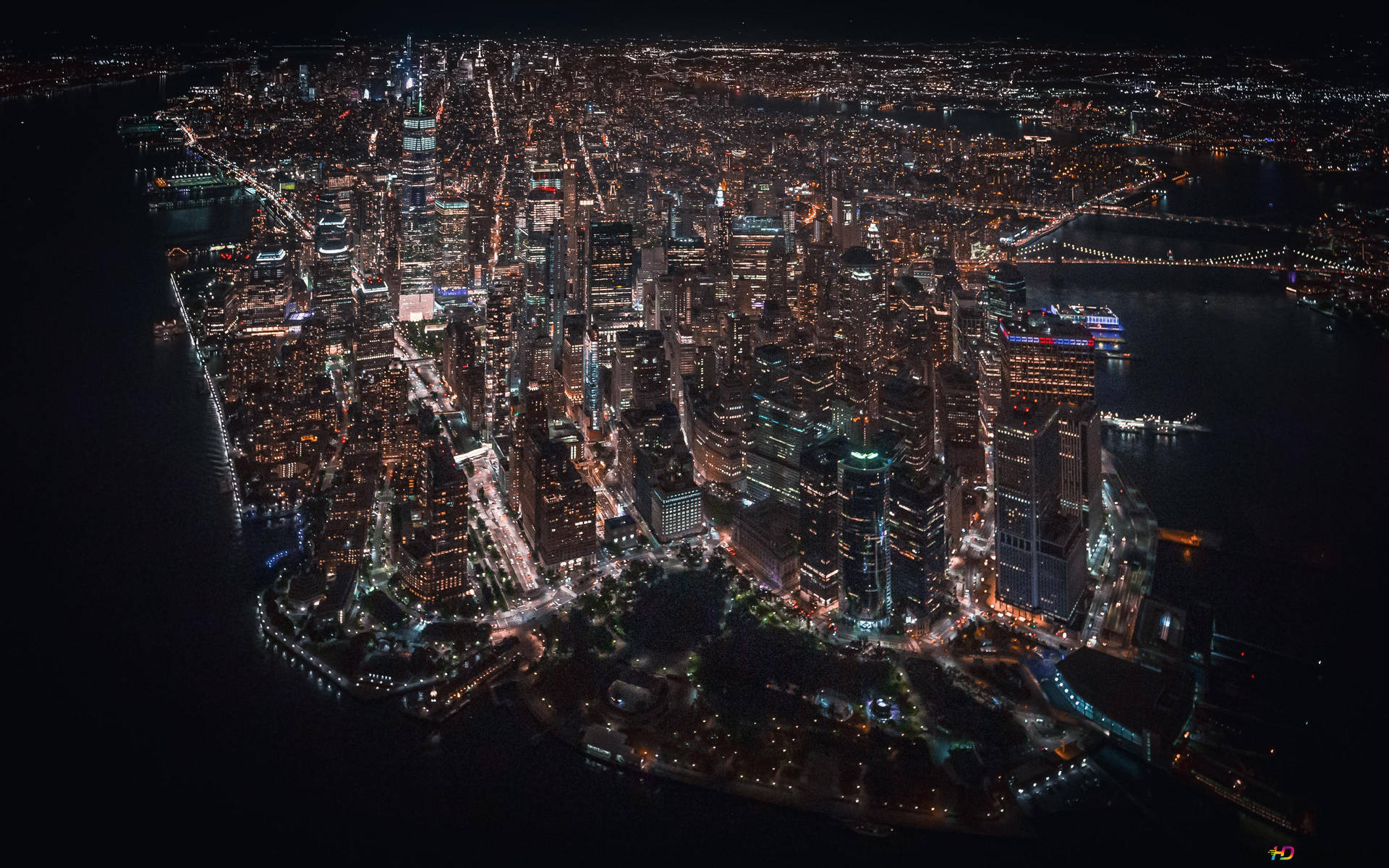 Lospettacolare Panorama Urbano Di New York City Sfondo