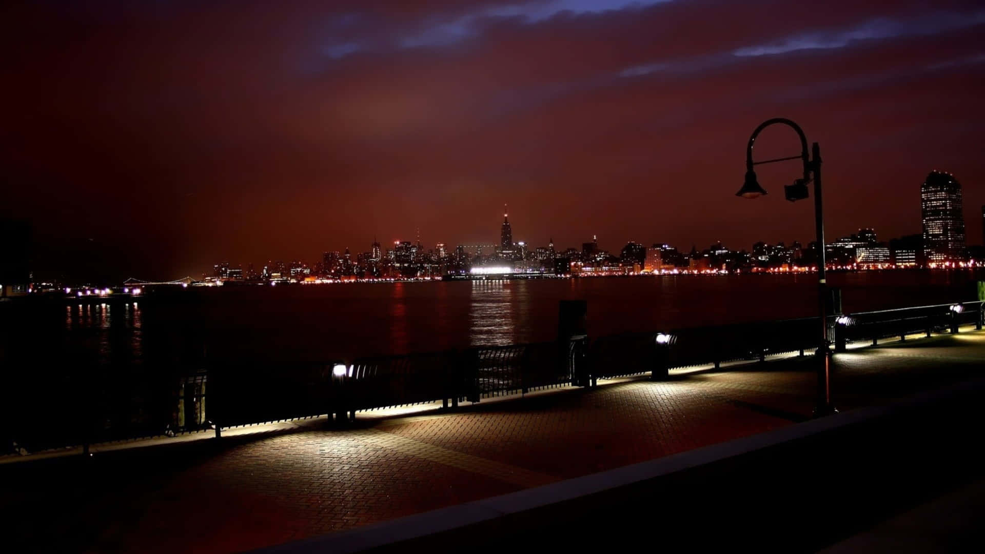 4kparque De La Bahía De La Ciudad De Nueva York Durante La Noche Fondo de pantalla