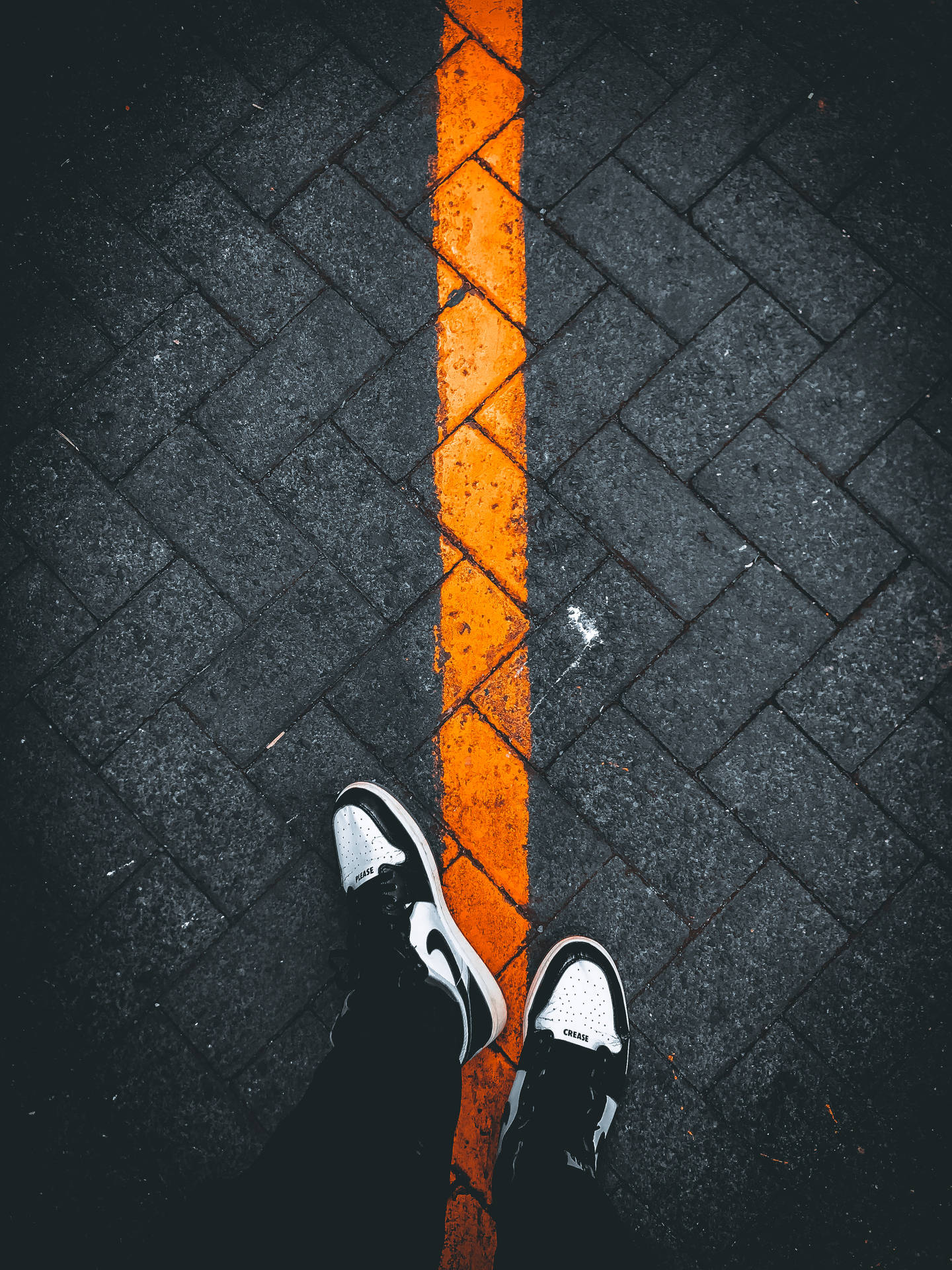 4knike Skor Orange Linje. Wallpaper