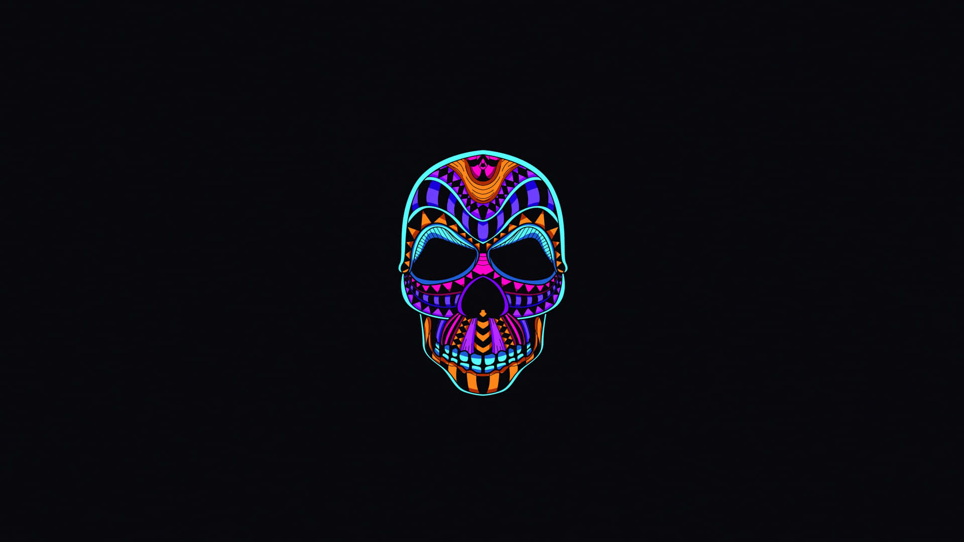 Neon Skull 4k Oled Background