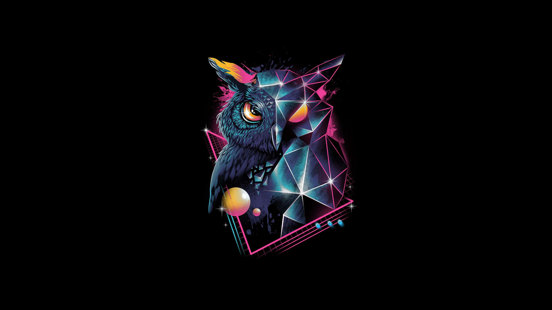 Owl Vector And Polygon Art 4k Oled Background