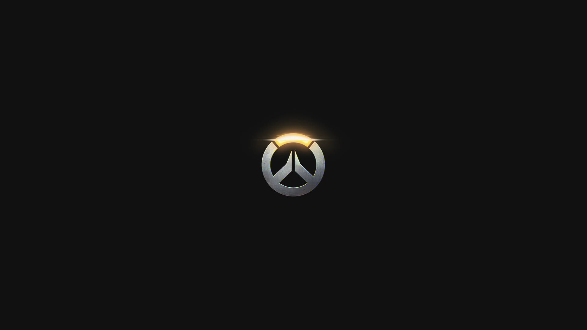 4k Overwatch Minimalist Metallic Logo Wallpaper