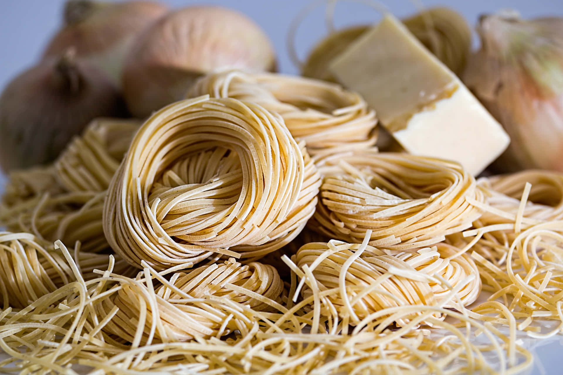 A Pile Of Pasta Noodles