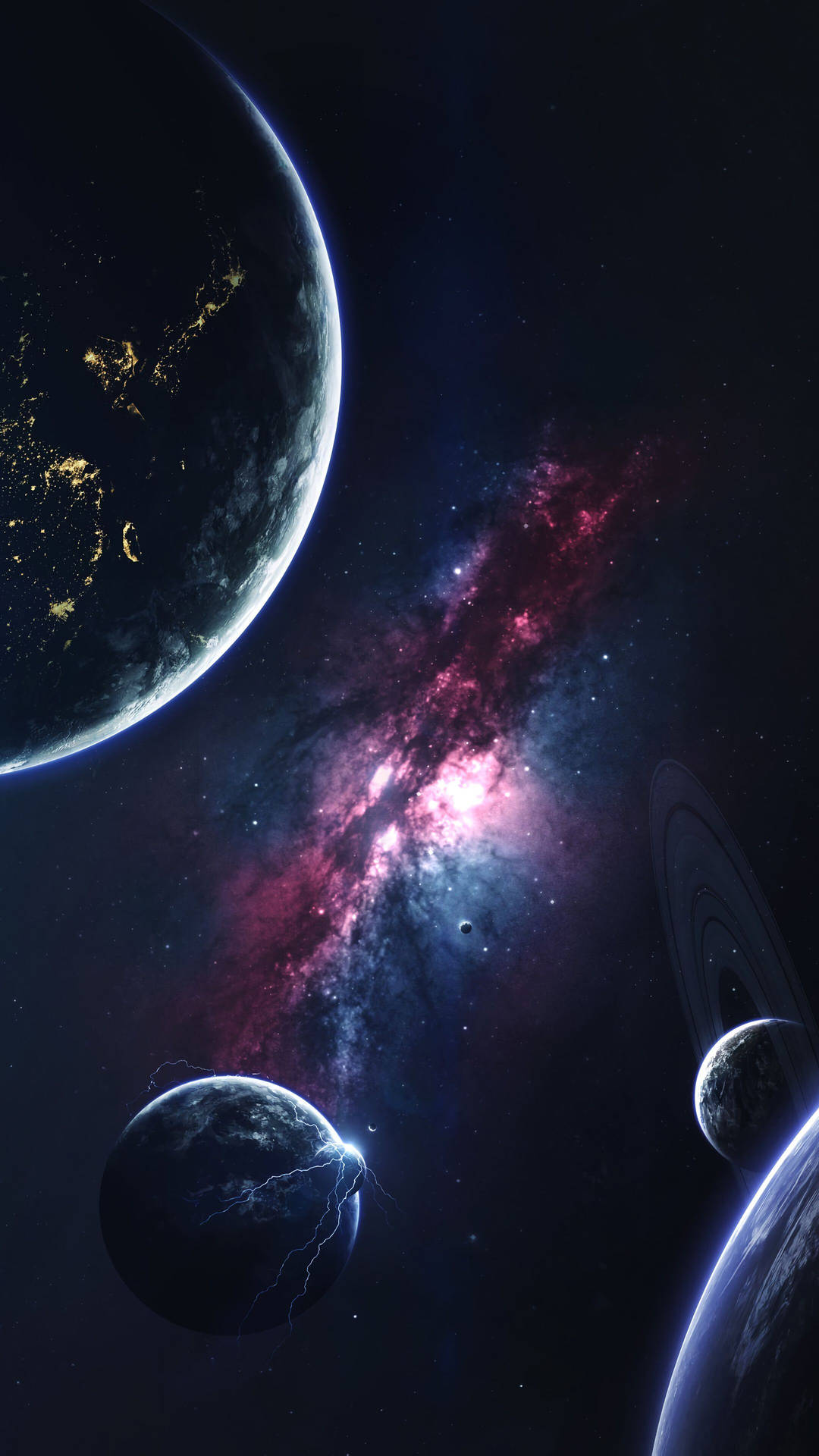 4k Phone Background Planets In Galaxy Wallpaper