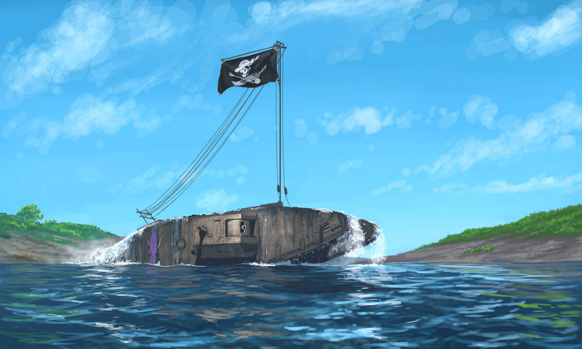 Download 4k Pirate Ship Sinking Wallpaper 