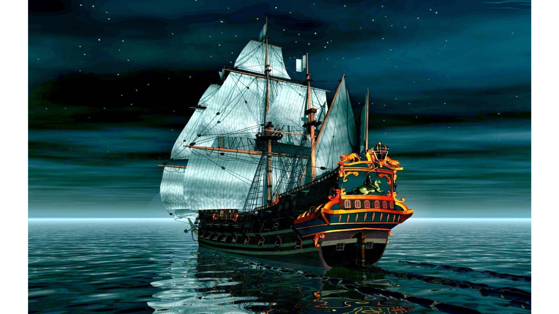Viagemde Navio Pirata Em 4k. Papel de Parede