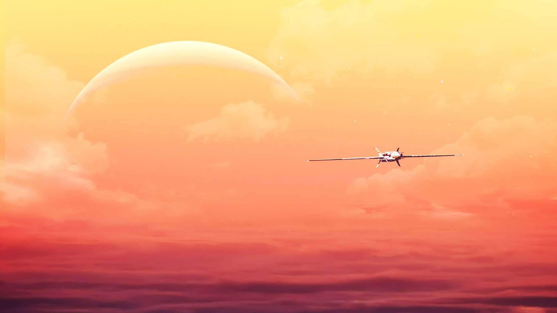 4kflugzeuge Sonnenuntergang Himmel Wallpaper