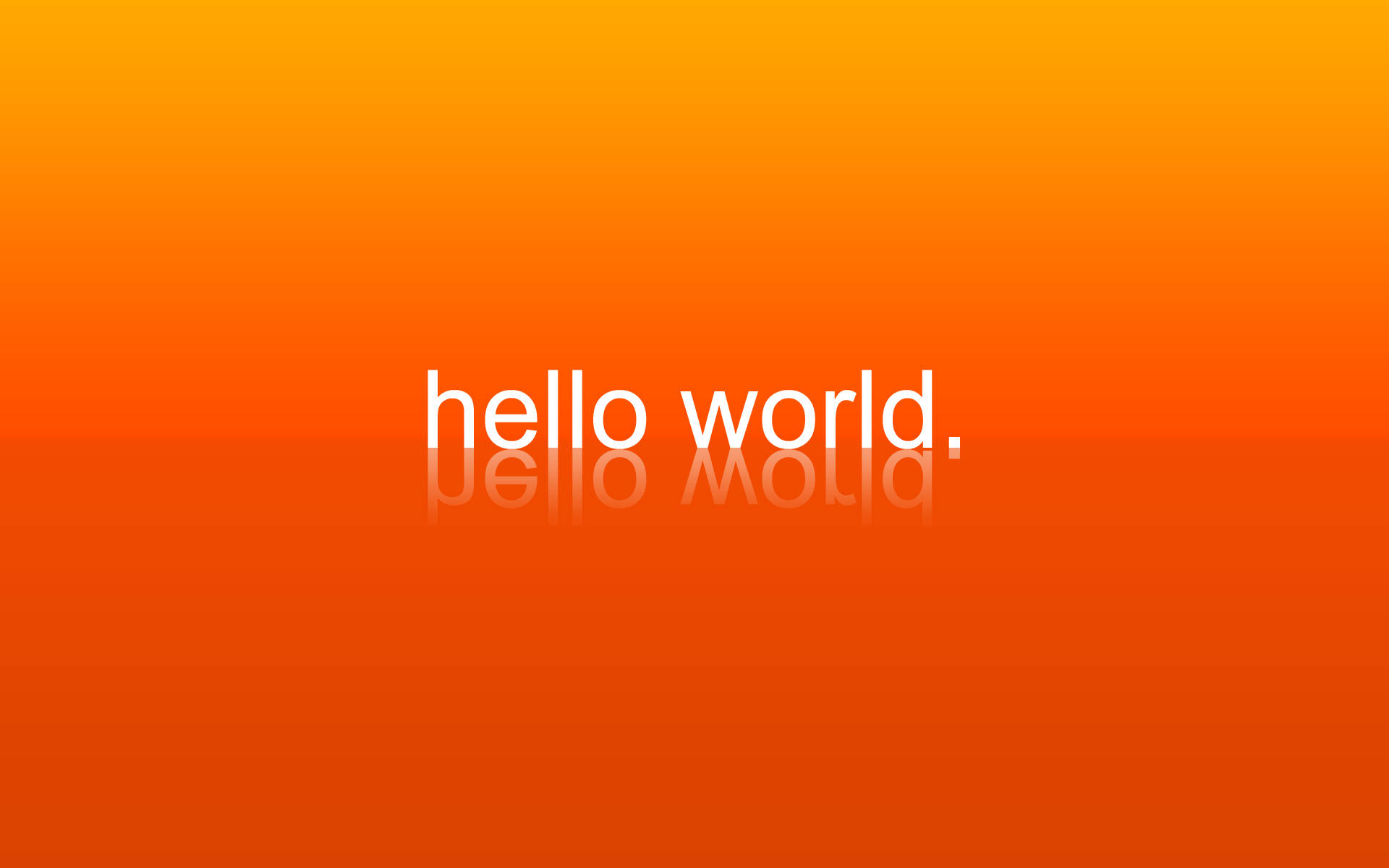 4k Programmering Orange Hello World Plakat Wallpaper