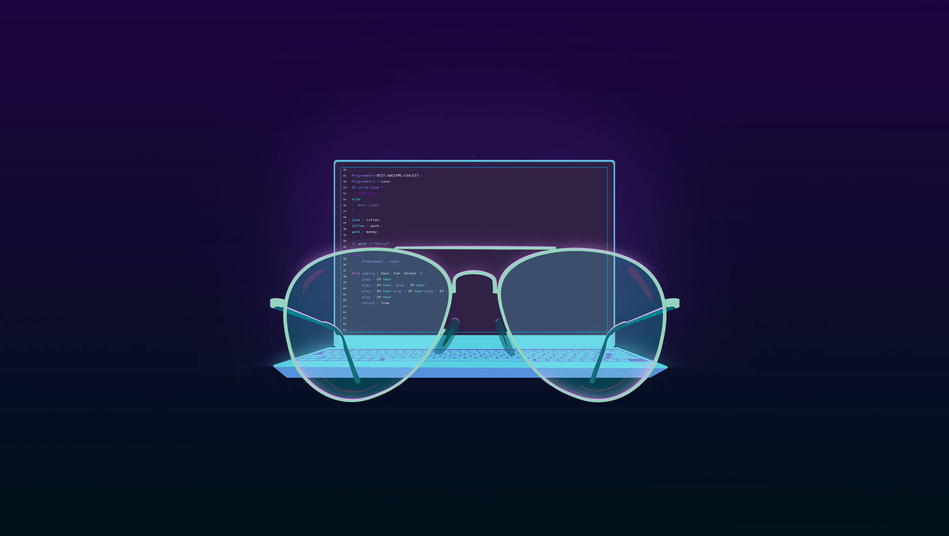 4k Programming With Blue Eyeglasses