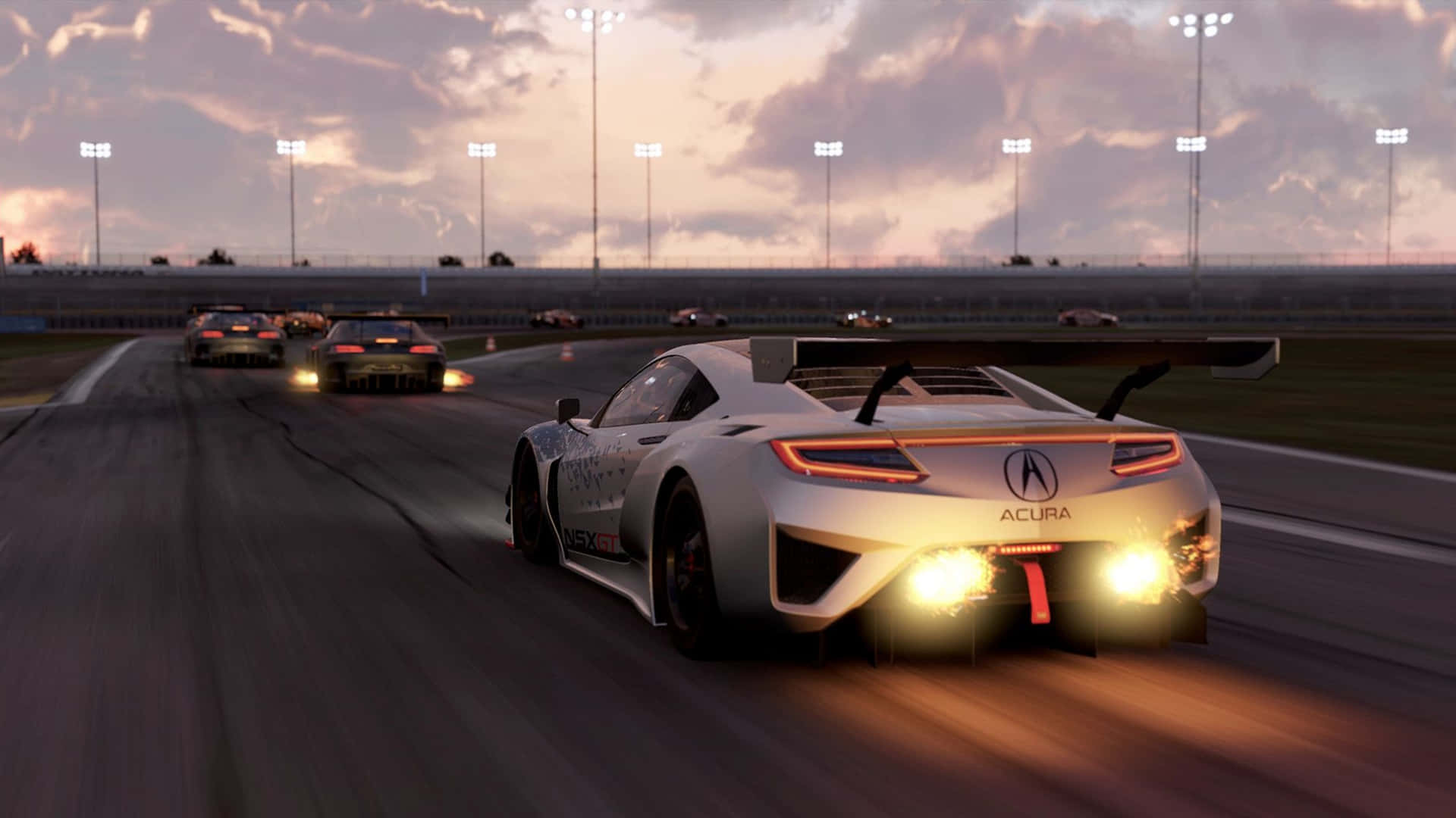 4k Project Cars White Acura Racing Background