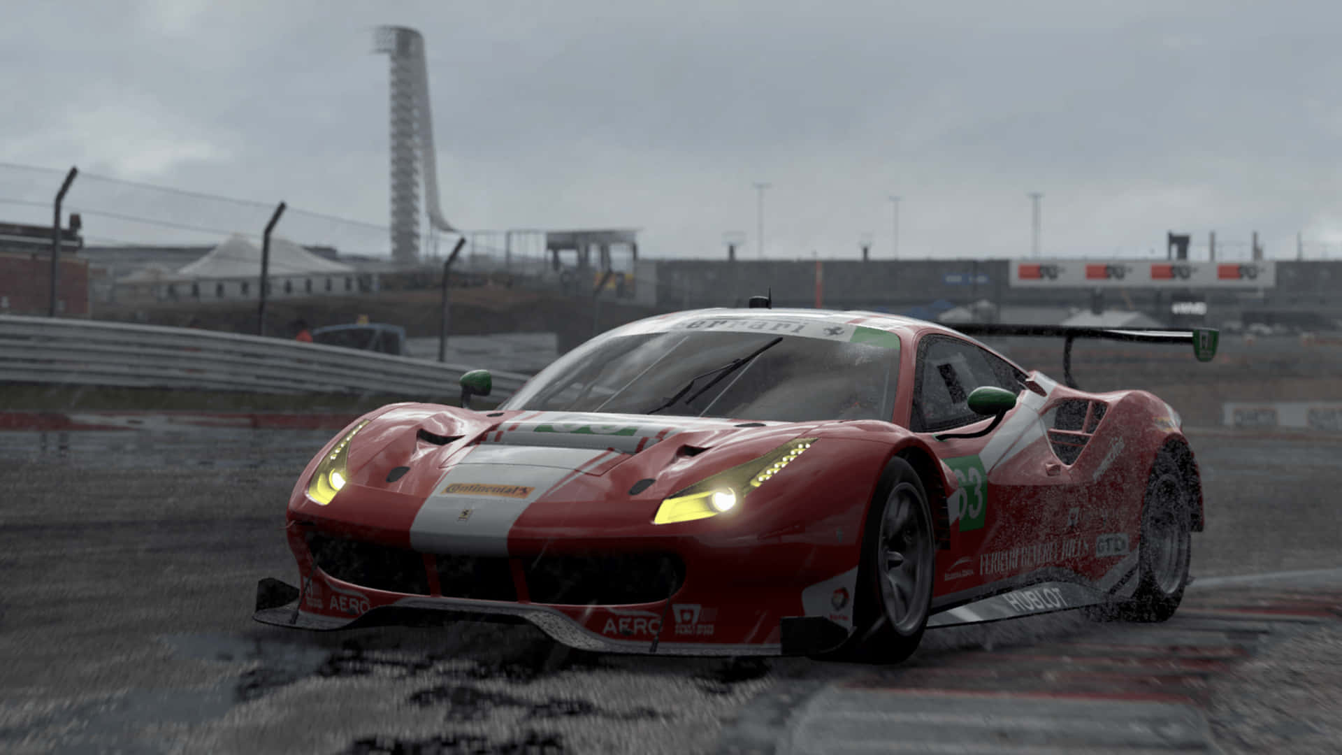 Fondode Pantalla En 4k De Los Autos Del Proyecto Cars, Ferrari Gt3 Rojo Y Plateado.