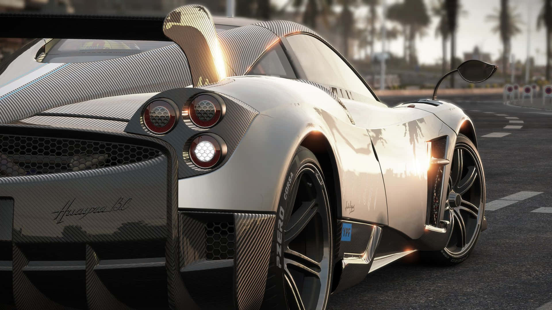 4k Project Cars Silver Pagani Background