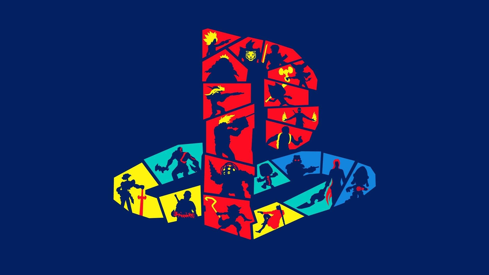 4k Ps4 Logo Artful Colorful Background