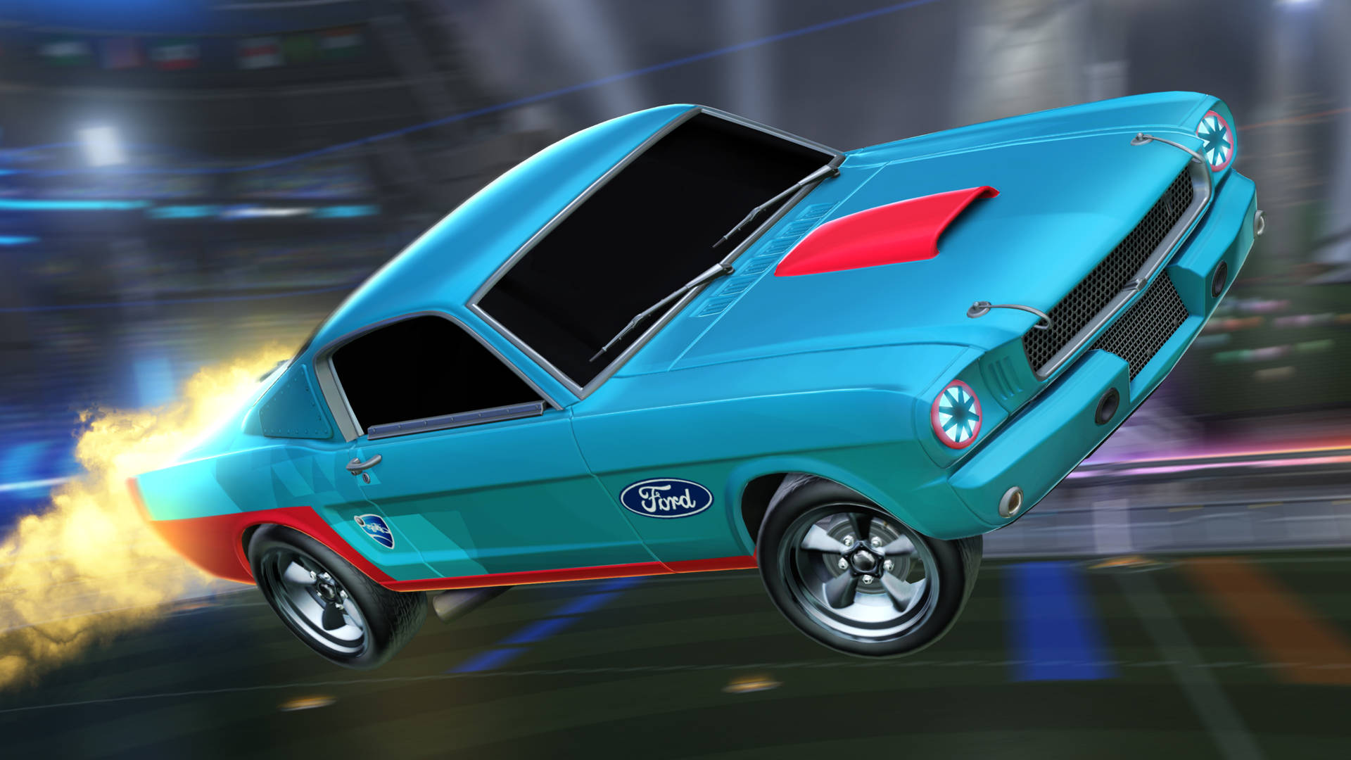 4k Rocket League Blue Mustang Wallpaper