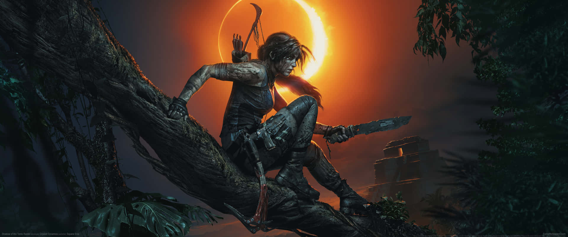 Digitalt Konstverk 4k Shadow Of The Tomb Raider Bakgrund För Skrivbordet.