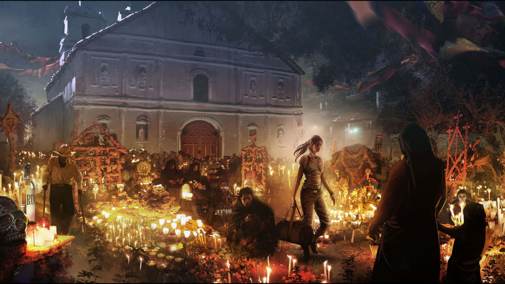 Fondode Pantalla Con Resolución 4k Del Festival De Los Muertos En Shadow Of The Tomb Raider.