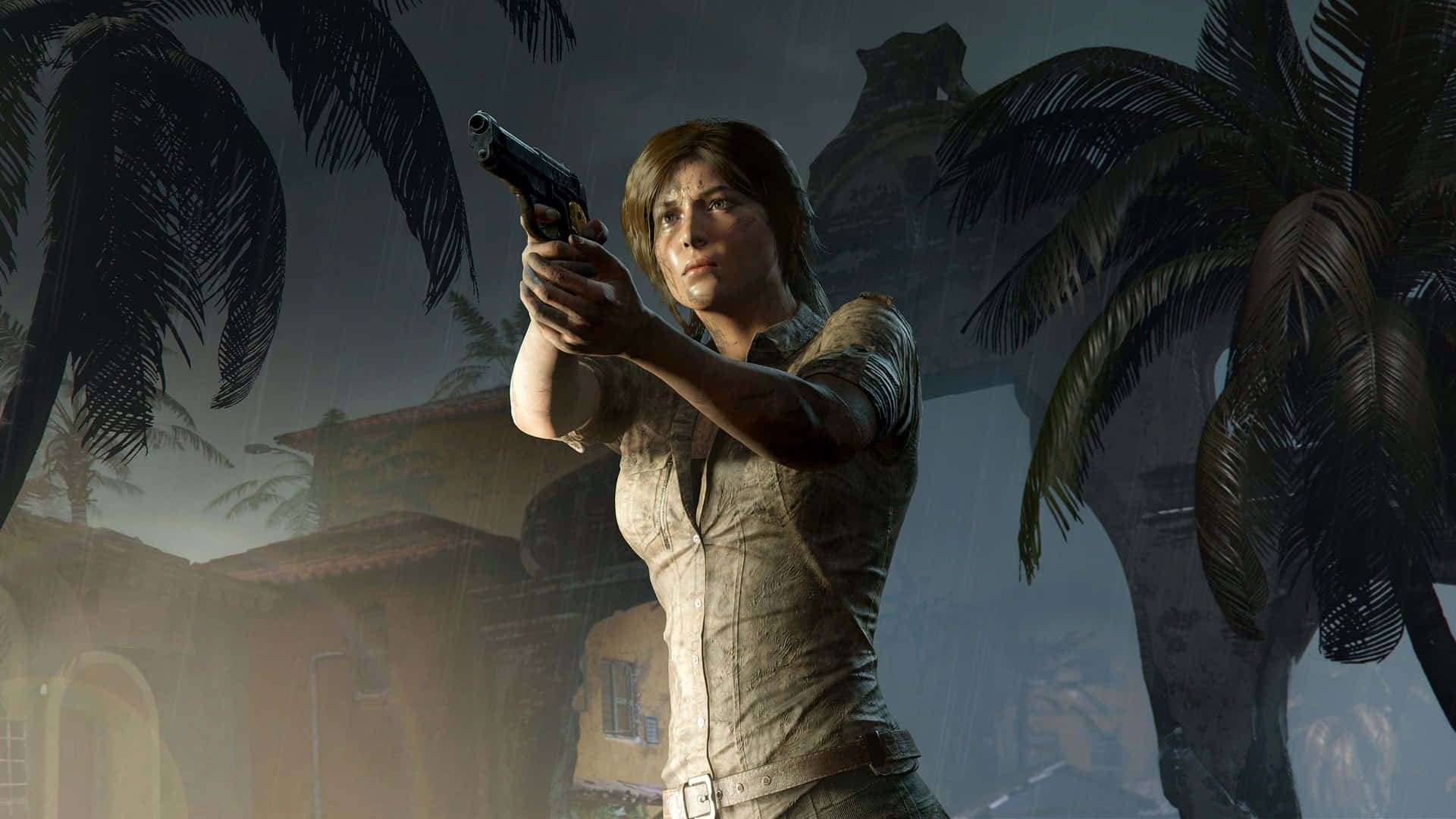 Larapistol 4k Shadow Of The Tomb Raider Bakgrundsbild.