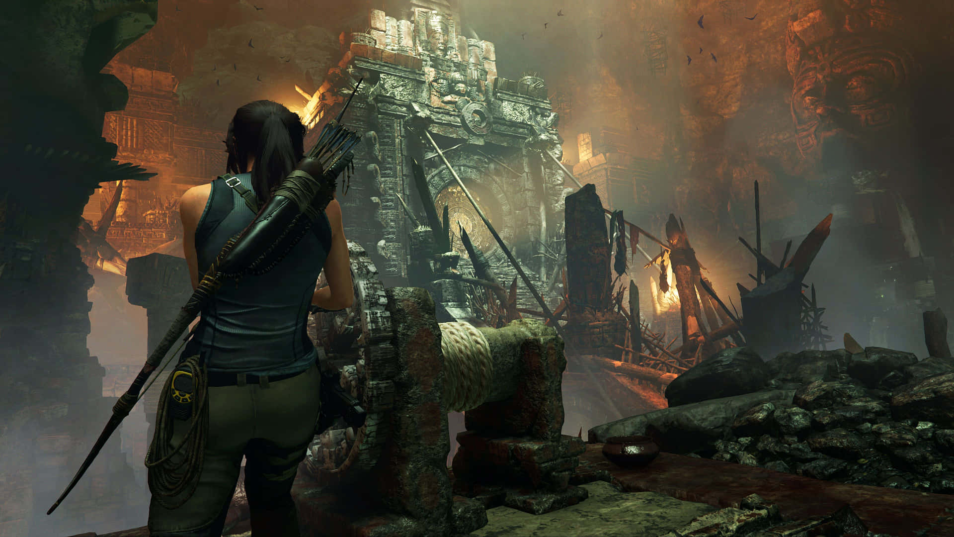 Gömdatemplet 4k Shadow Of The Tomb Raider Bakgrundsbild.
