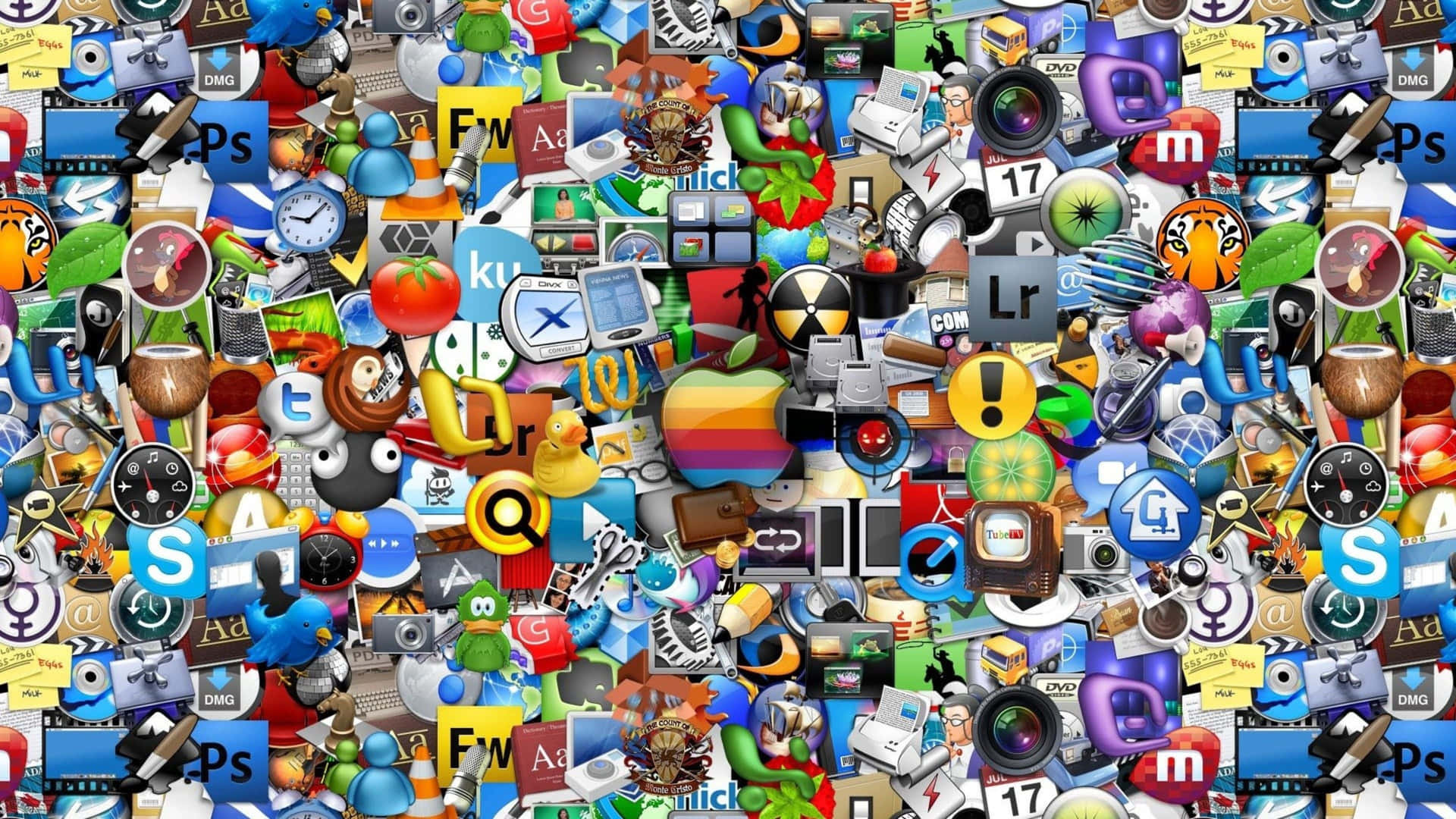 Aesthetic Collage 4k Social Media Icons Background