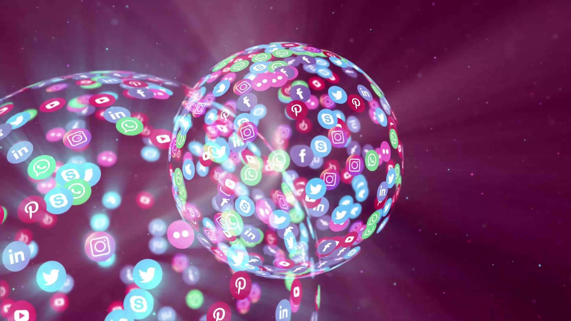 Landscape 4k Social Media Apps Magenta Balls Background