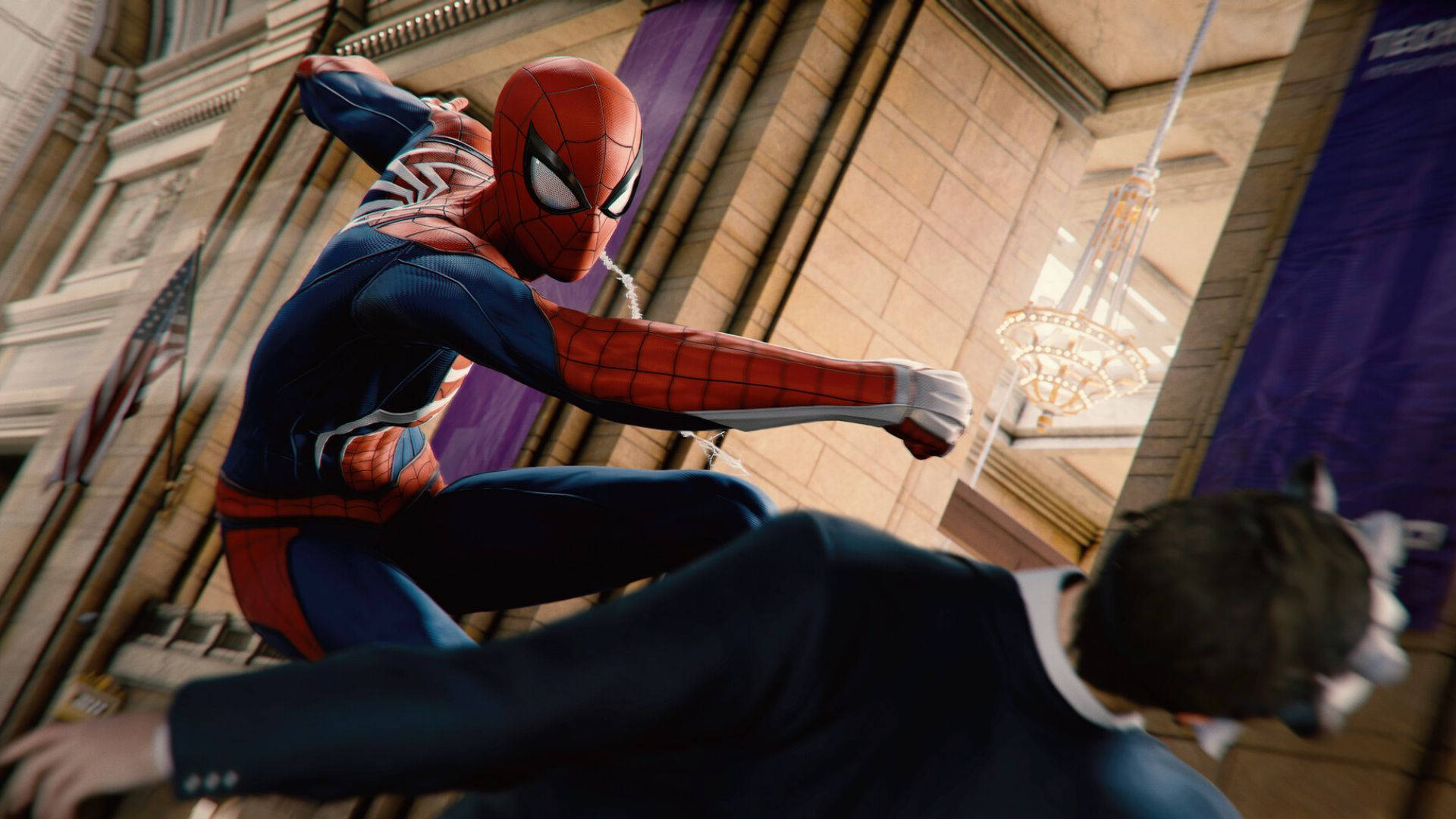 4k Spiderman Slapping A Man Wallpaper