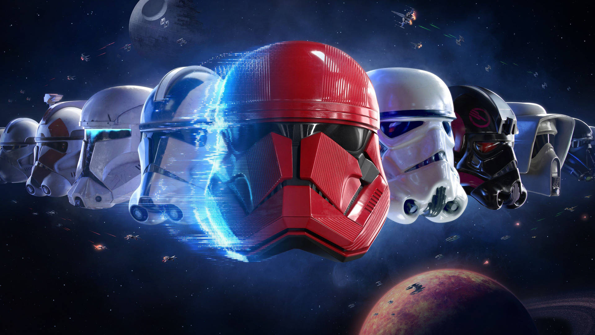 4K Star Wars Battlefront hjelm tapetet formidler hele sci-fi ånden med sit imponerende nøjagtige detaljer og livlige farver. Wallpaper