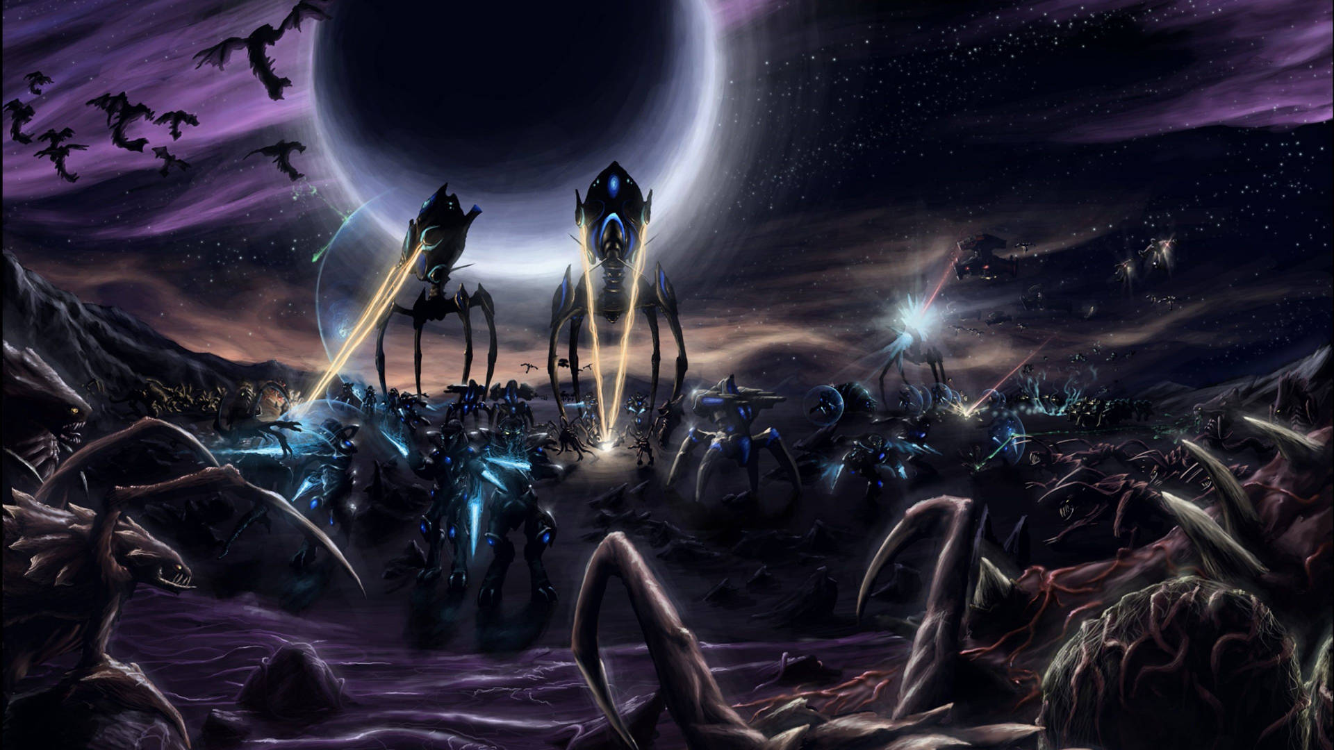 Hermosasilustraciones De Starcraft En 4k Fondo de pantalla