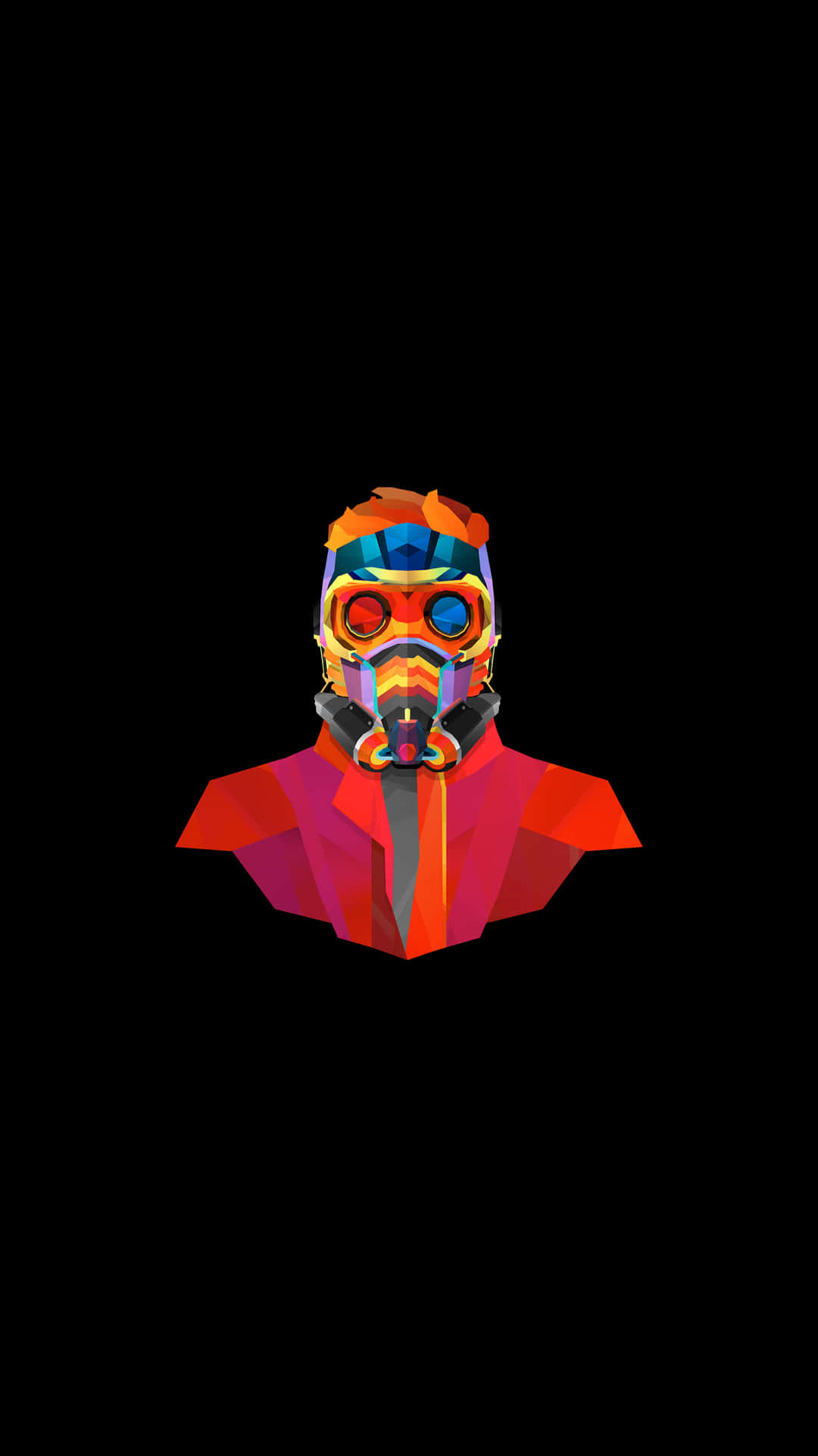 A Colorful Man In A Mask On A Black Background Wallpaper