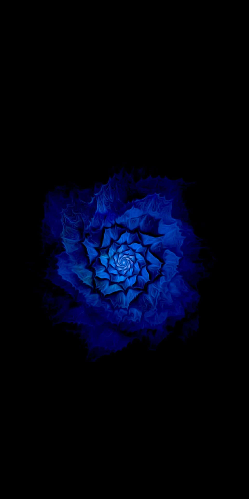 Enblå Blomma På En Svart Bakgrund Wallpaper