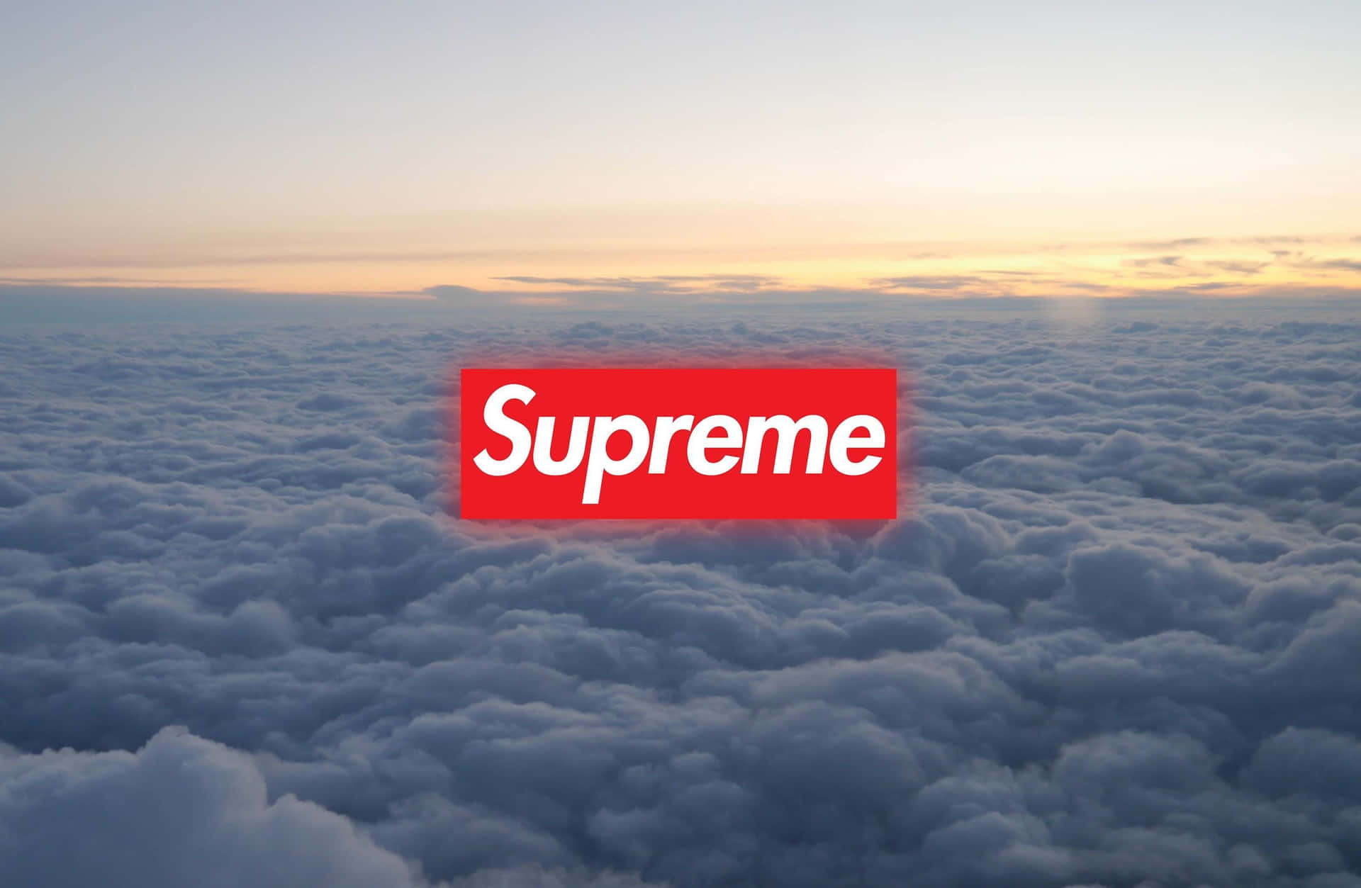Supreme Logo Above The Clouds Wallpaper