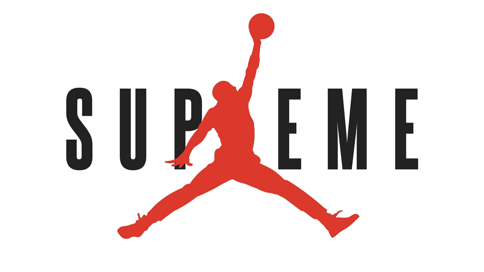 Red Jumpman Logo 4k Supreme Wallpaper