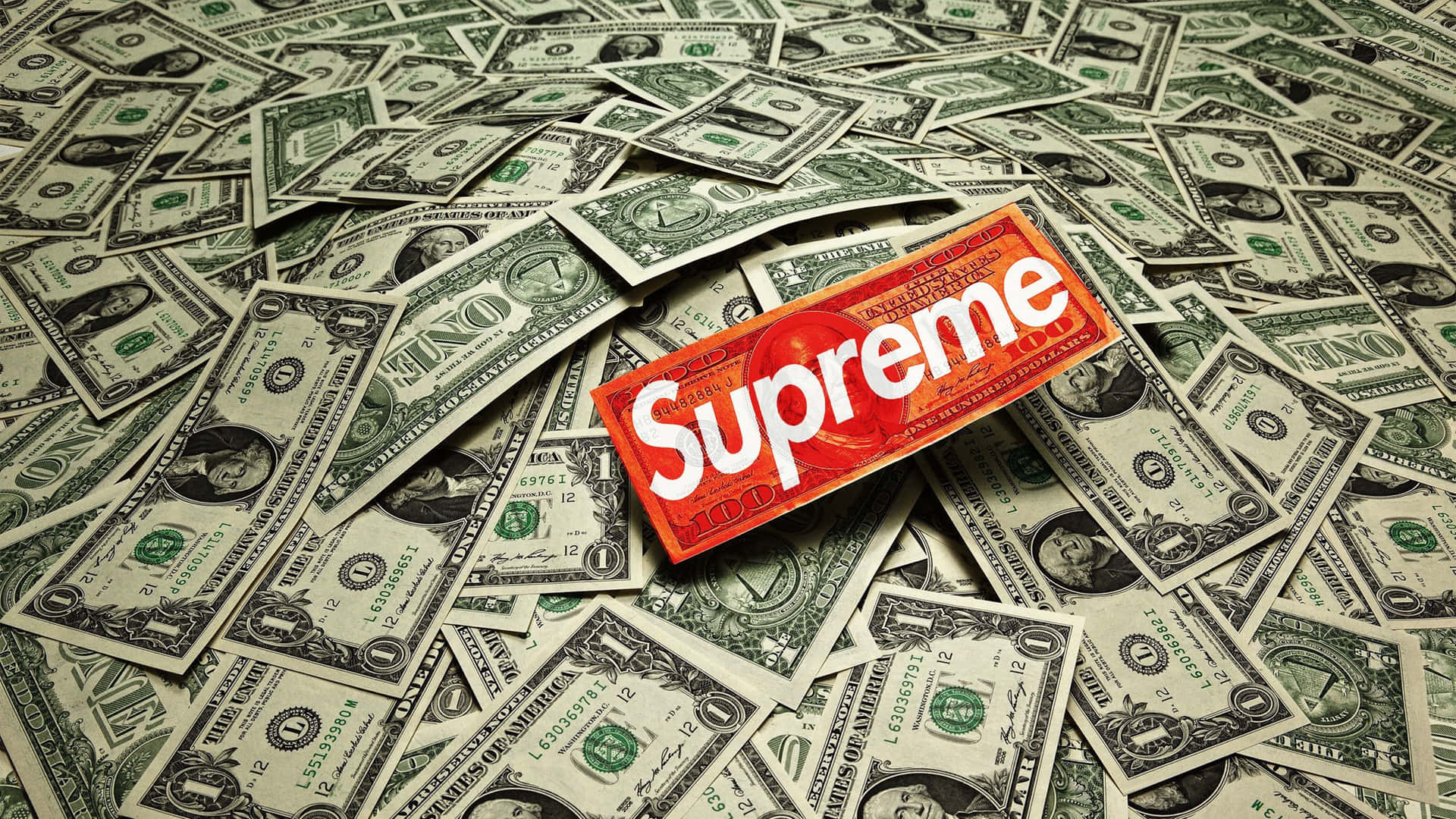 4K Supreme One Dollar Money Wallpaper