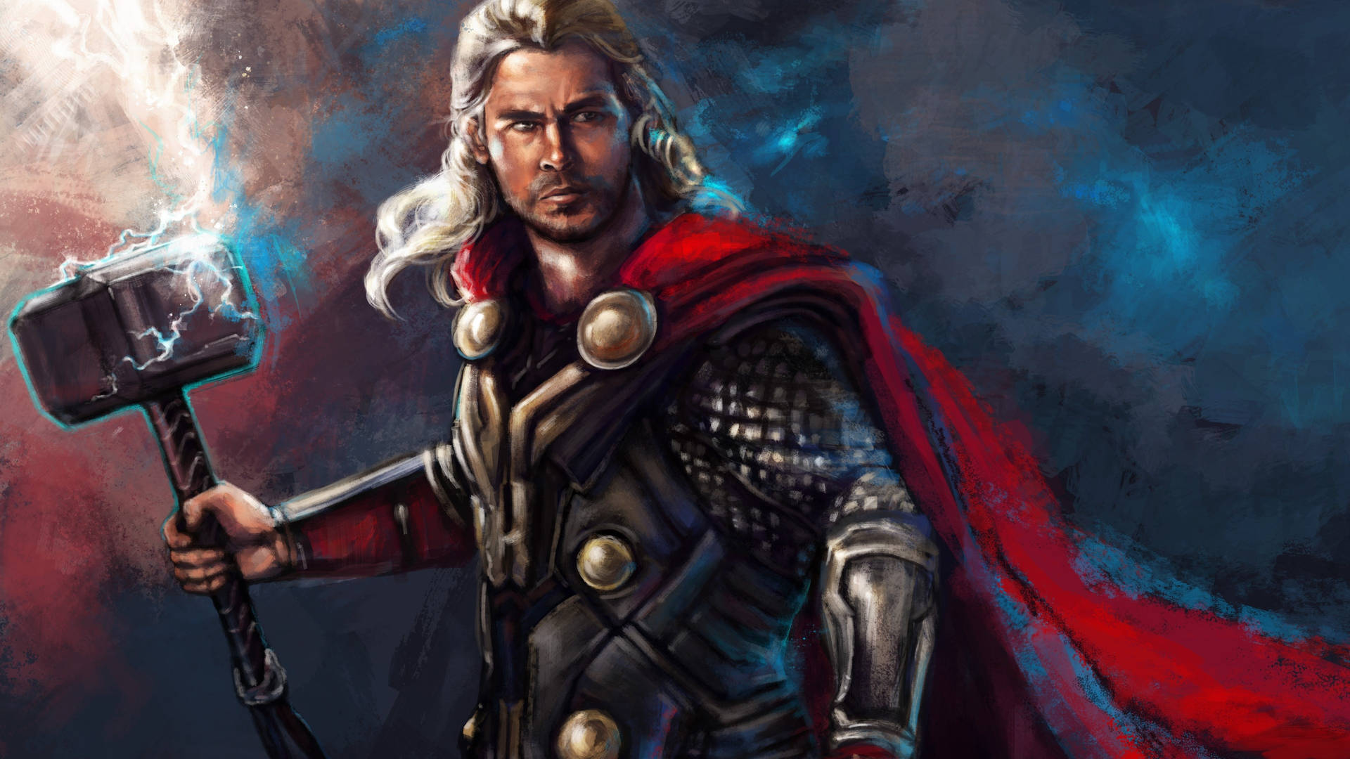 4k Thor Art Illustration Background