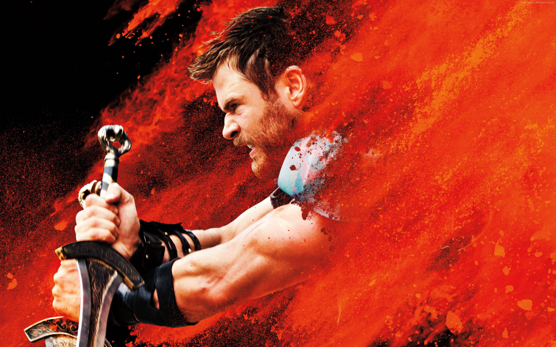 Papelde Parede De Computador Ou Celular Do Poster De 4k De Thor: Ragnarok Com Chris Hemsworth. Papel de Parede