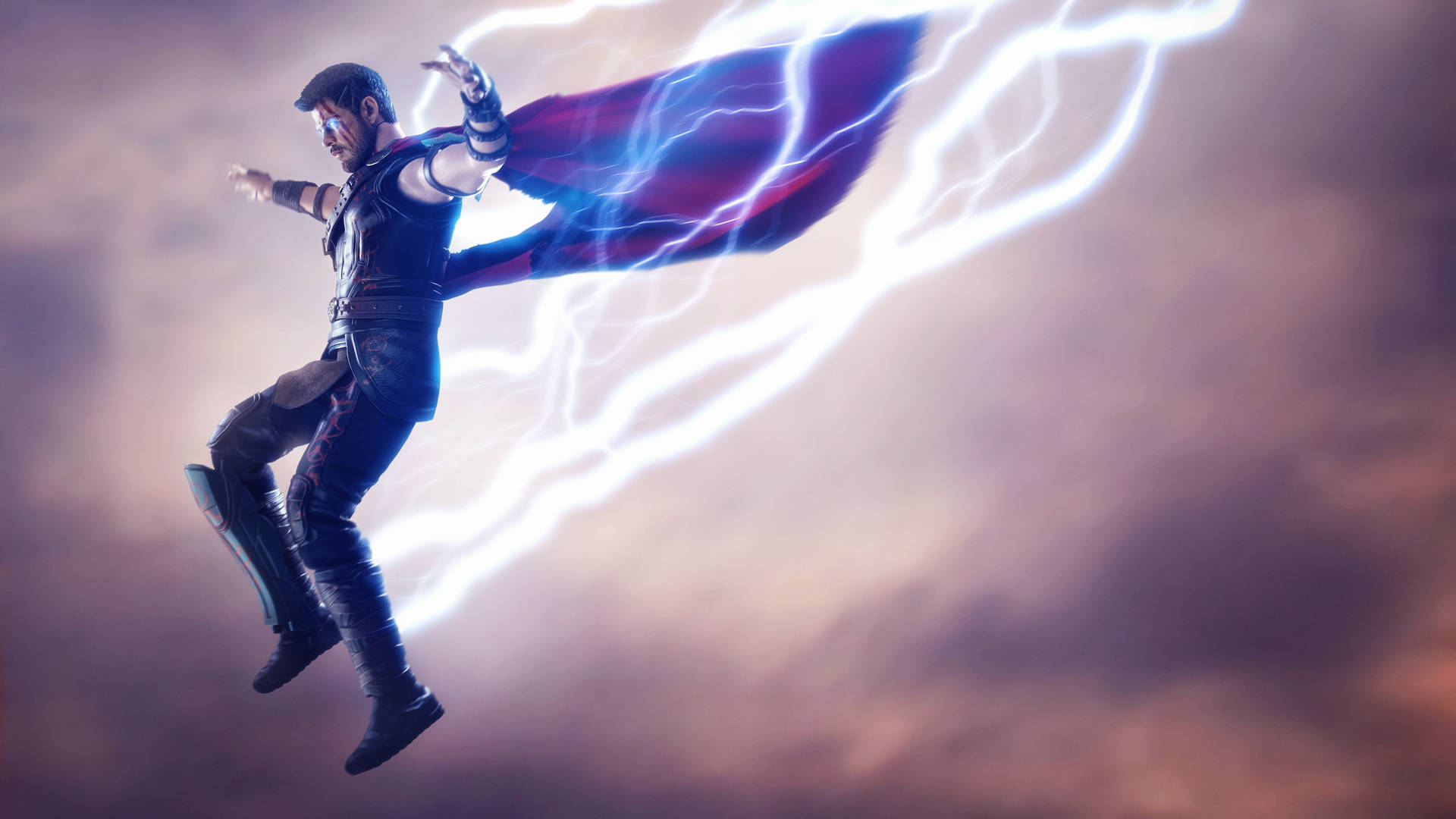 4k Thor: Ragnarok With Lighting Background