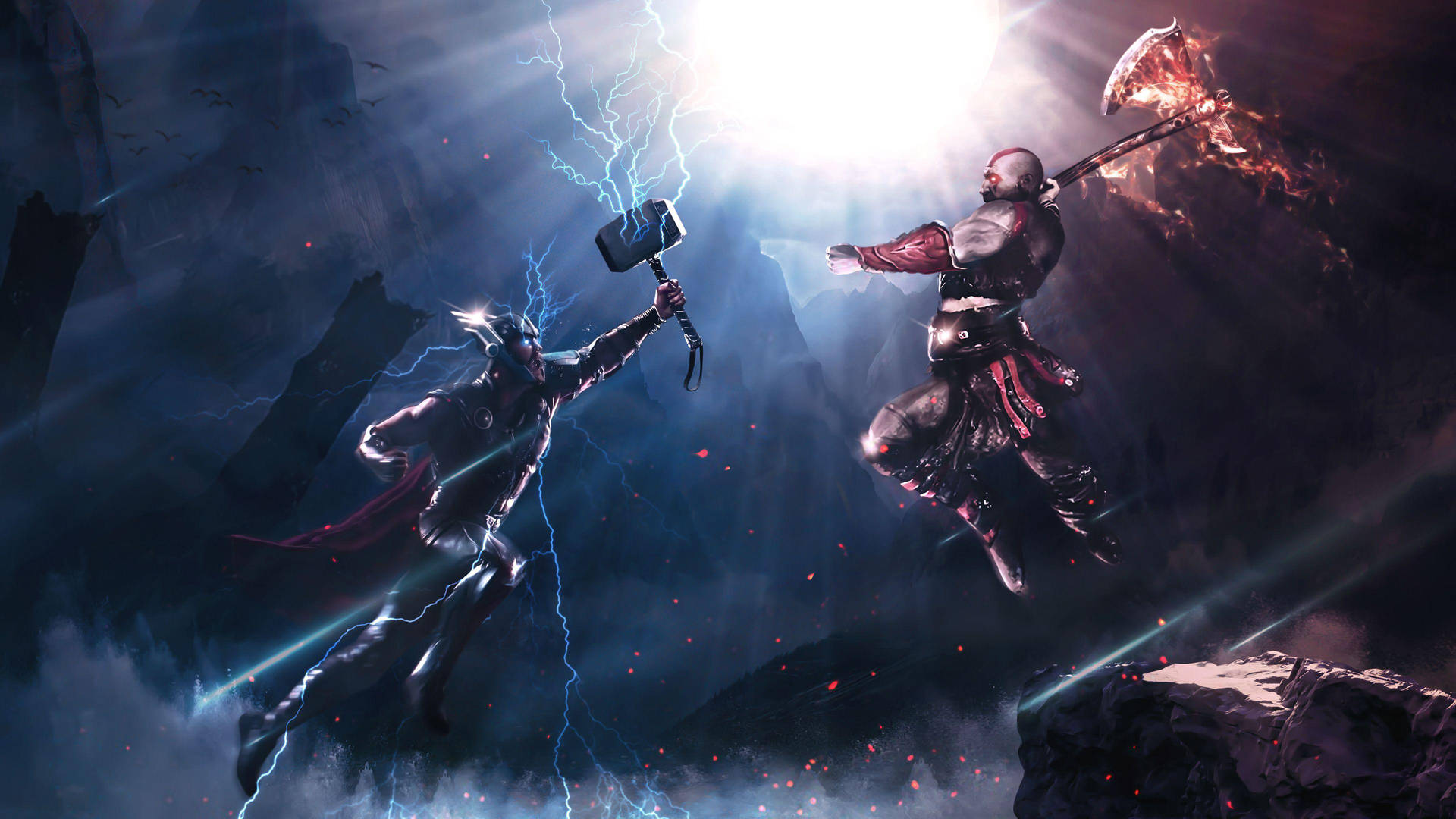 4k Thor Vs Kratos Background