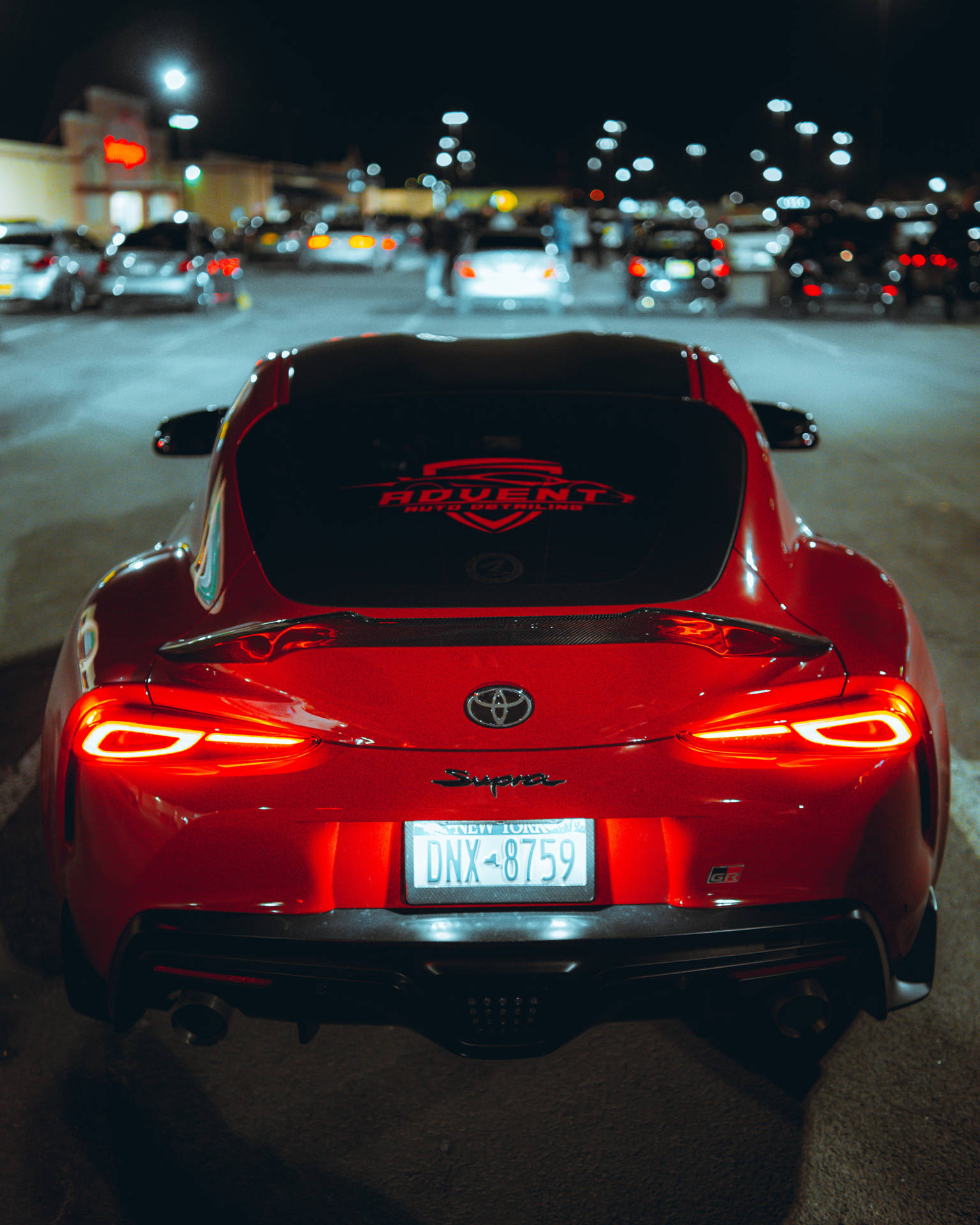 4k Toyota Supra Red With Advent Wallpaper