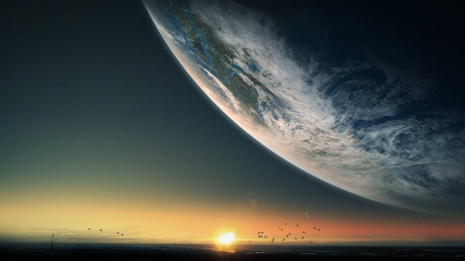 Download 4k Ultra Hd 2160p Planet And Sunrise Wallpaper 