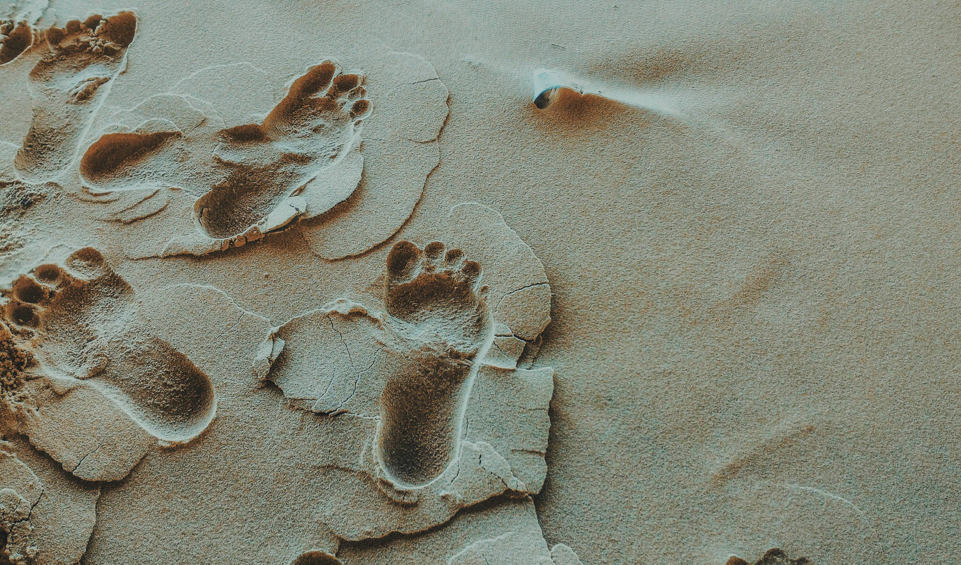 4k Ultra Hd Beach Footprints Wallpaper