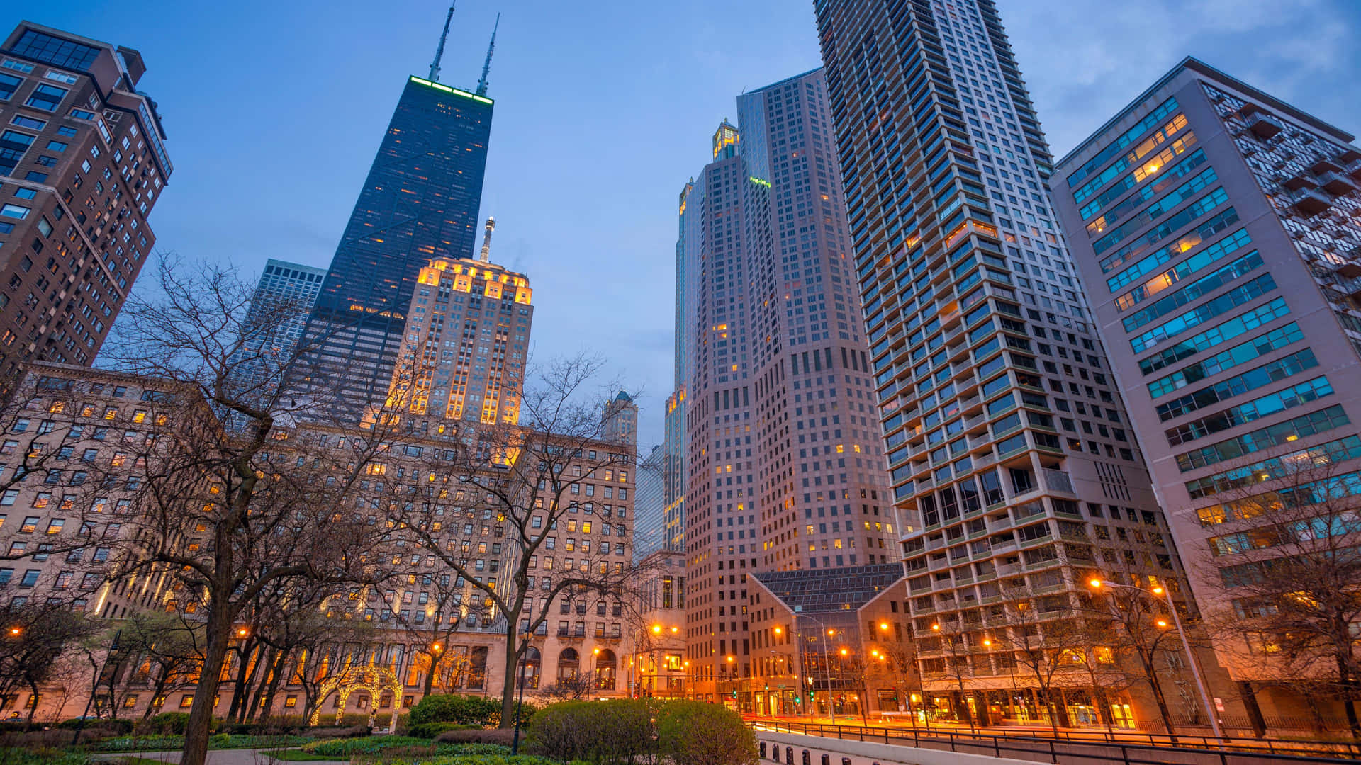 Nyd smukke udsigter over Chicago fra himlen Wallpaper