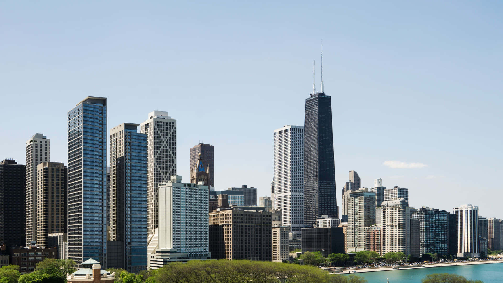Den Magnifikke Skyline i Chicago, Illinois Wallpaper
